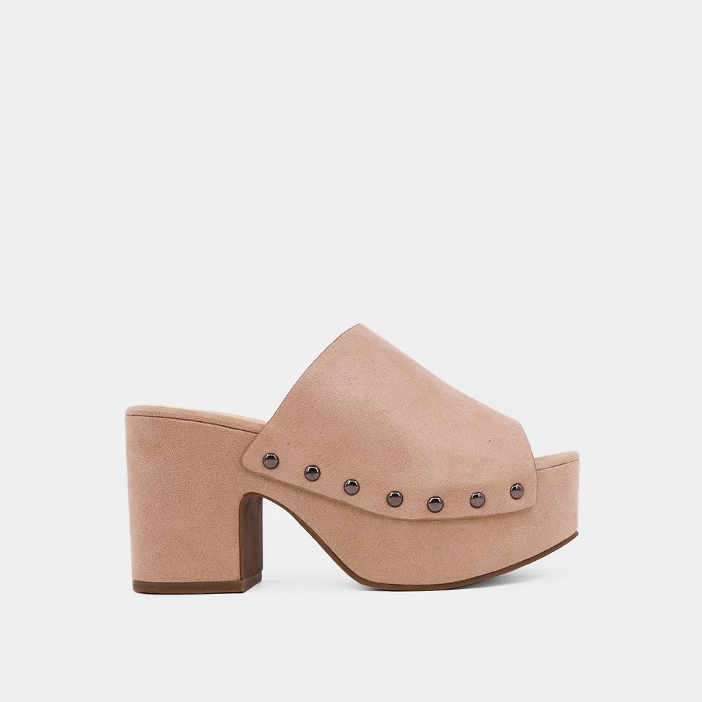 ShuShop Tan Platform Mules